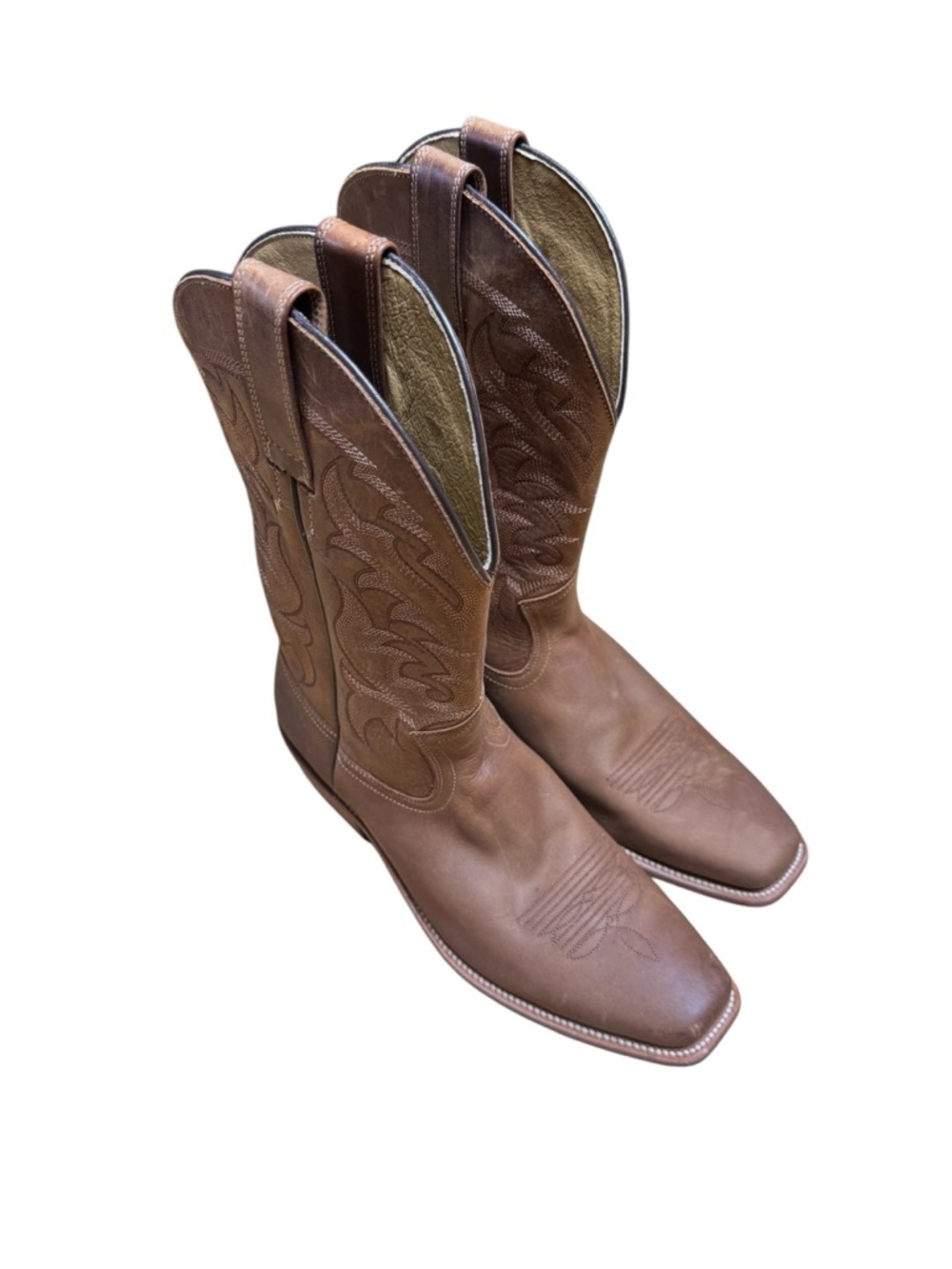 Moon Shine Spirit Brad Paisley Western Brown Leather Boots Embroidered Men's 9D